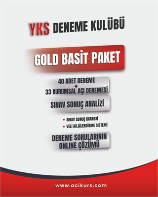YKS DENEME KULÜBÜ GOLD BASİT PAKET