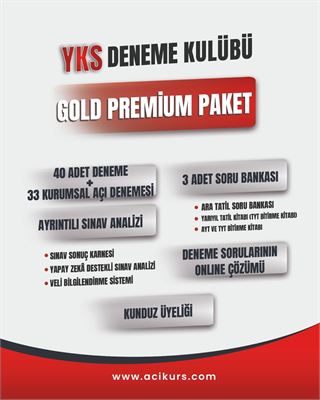YKS DENEME KULÜBÜ GOLD PREMİUM PAKET