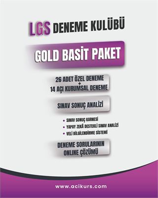LGS DENEME KULÜBÜ GOLD BASİT PAKET