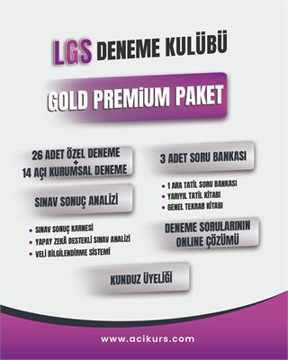 LGS DENEME KULÜBÜ GOLD PREMİUM PAKET